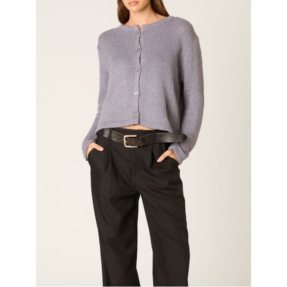 NWT Nia the Brand Grey Ariana Soft Girl Minimalist Cardigan Size Small/ Medium